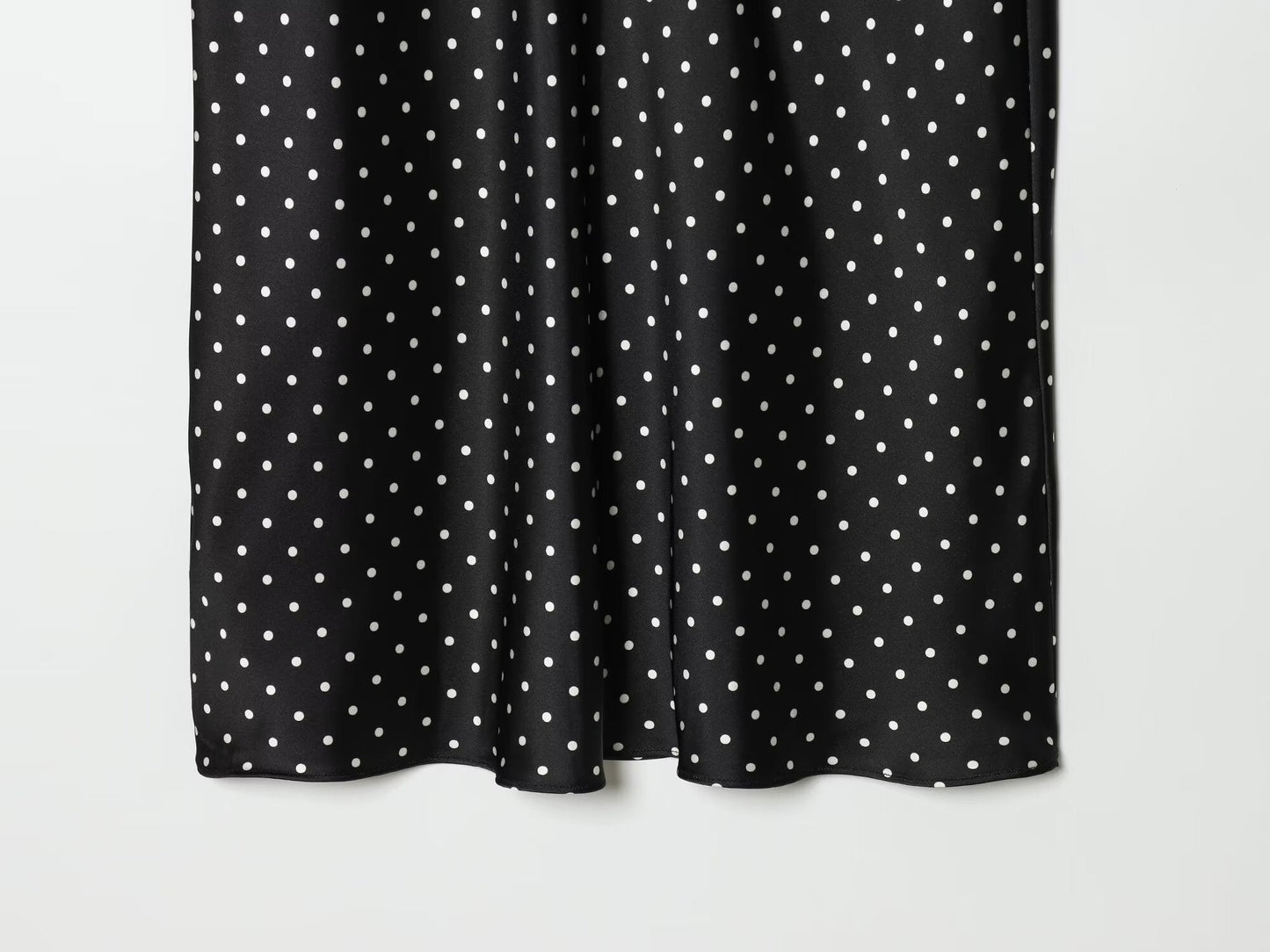 Women's polka dot satin texture MIDI skirt