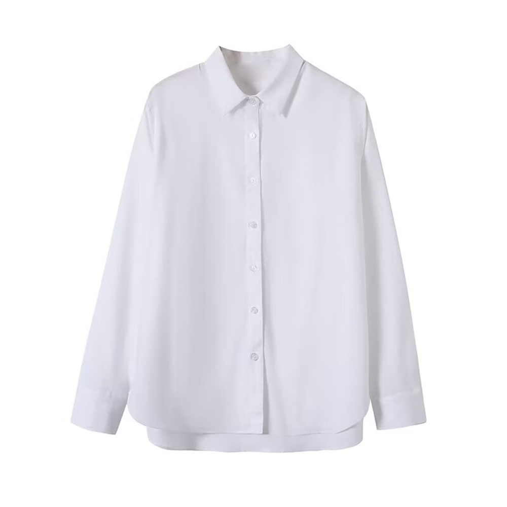 Women's casual linen blended Lapel shirt