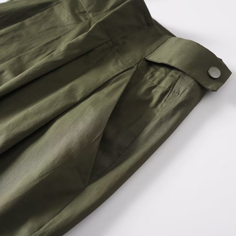 Women's fine pleated cotton MIDI skirt