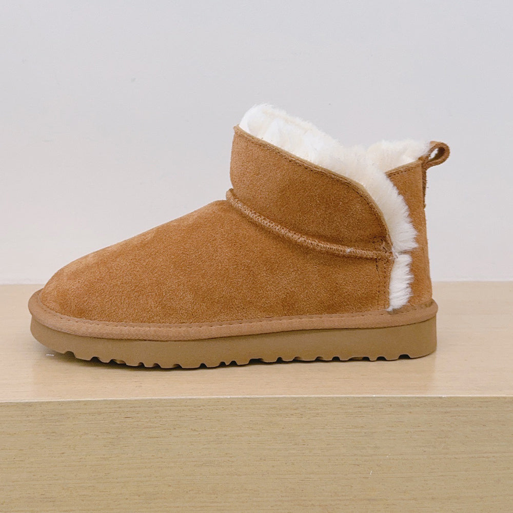 Women's new wild burr design short snow boots