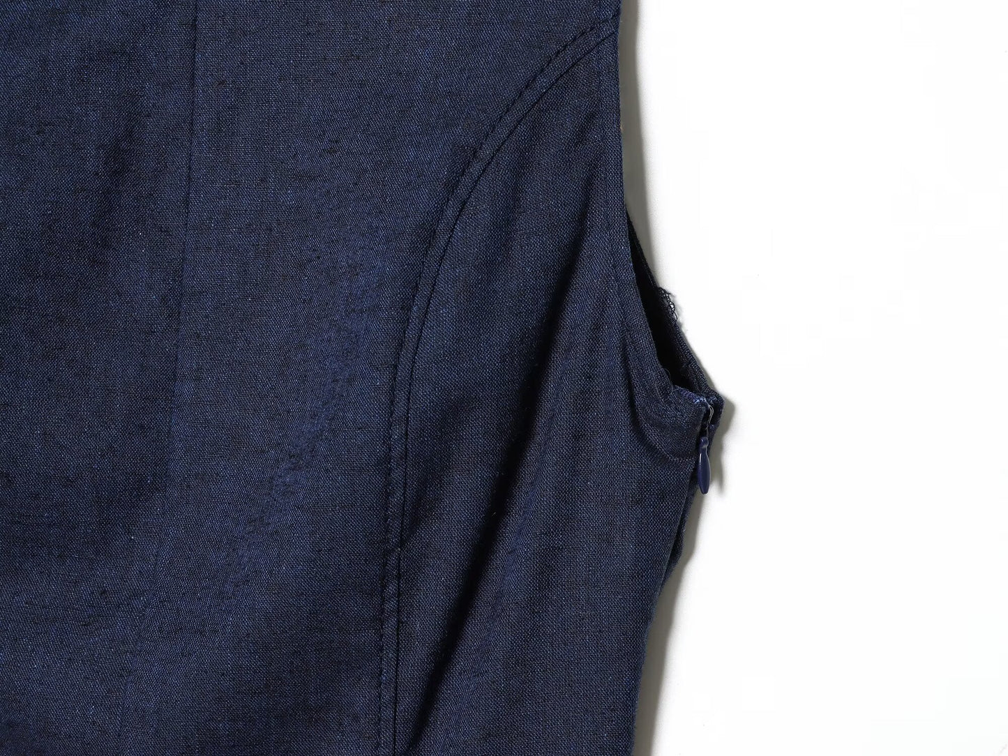 Women's backless linen blended MIDI dress
