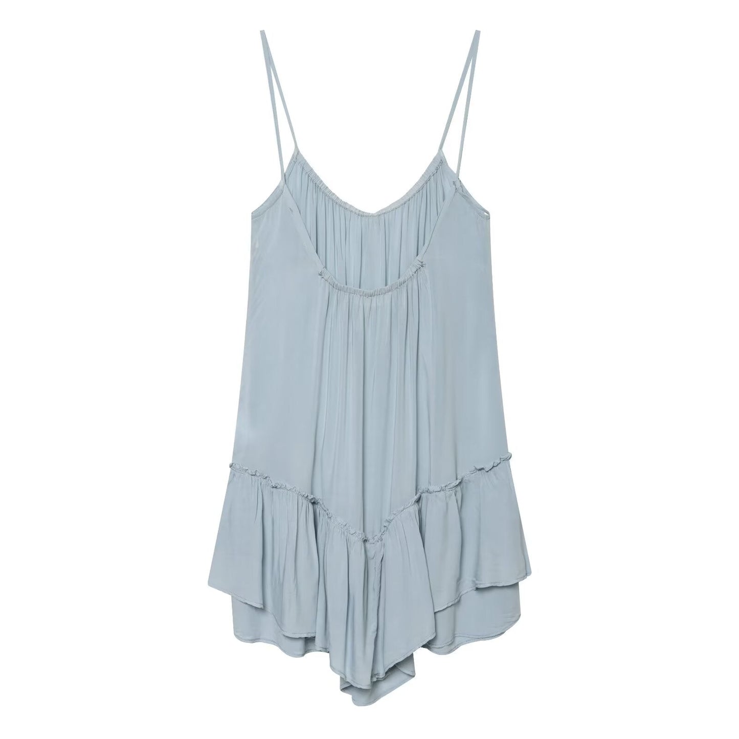 Women's layered decorative suspender mini dress