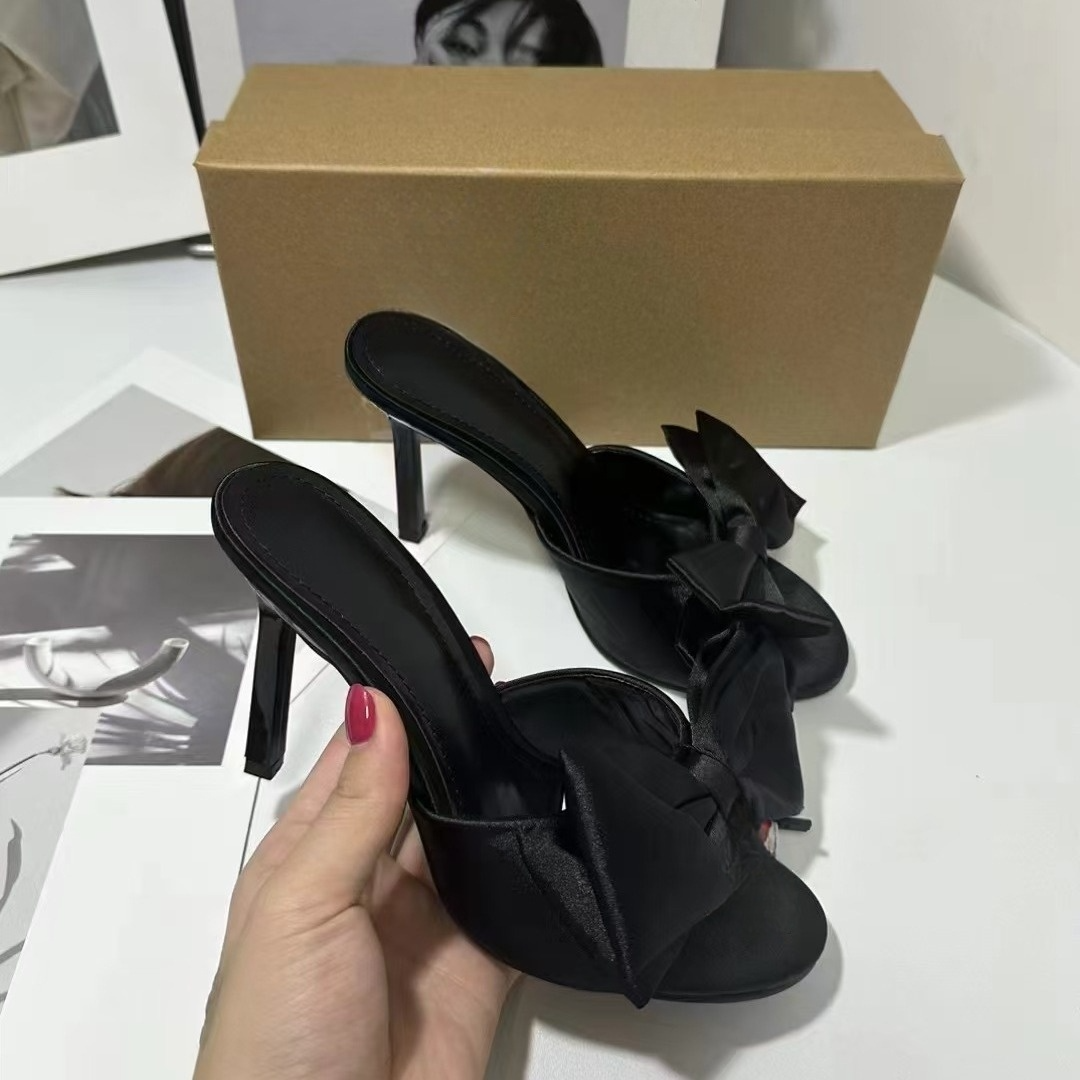 2026 New Women's Shoes - Large Bow Embellished Stiletto Sandals