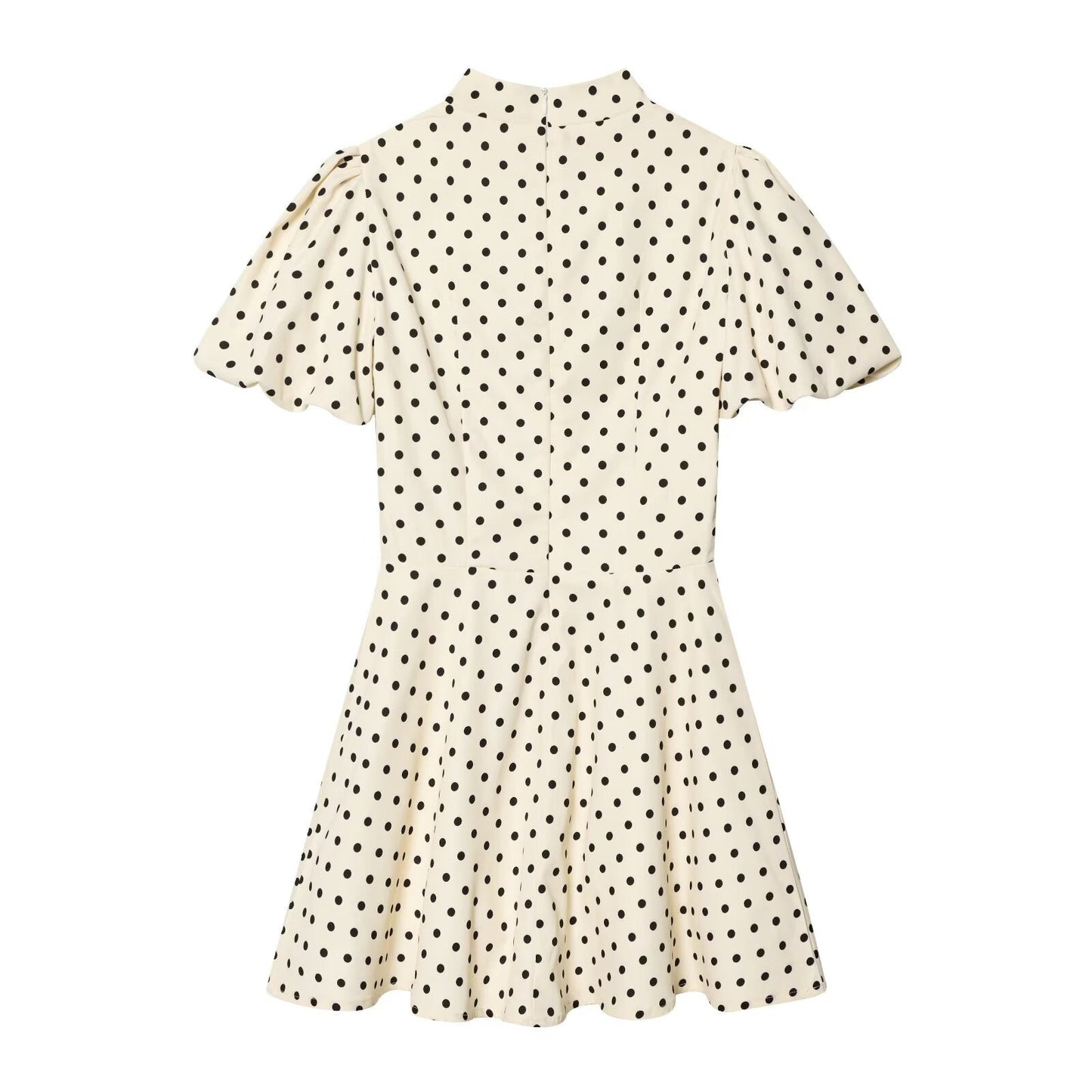 Women's bubble sleeve polka dot dress