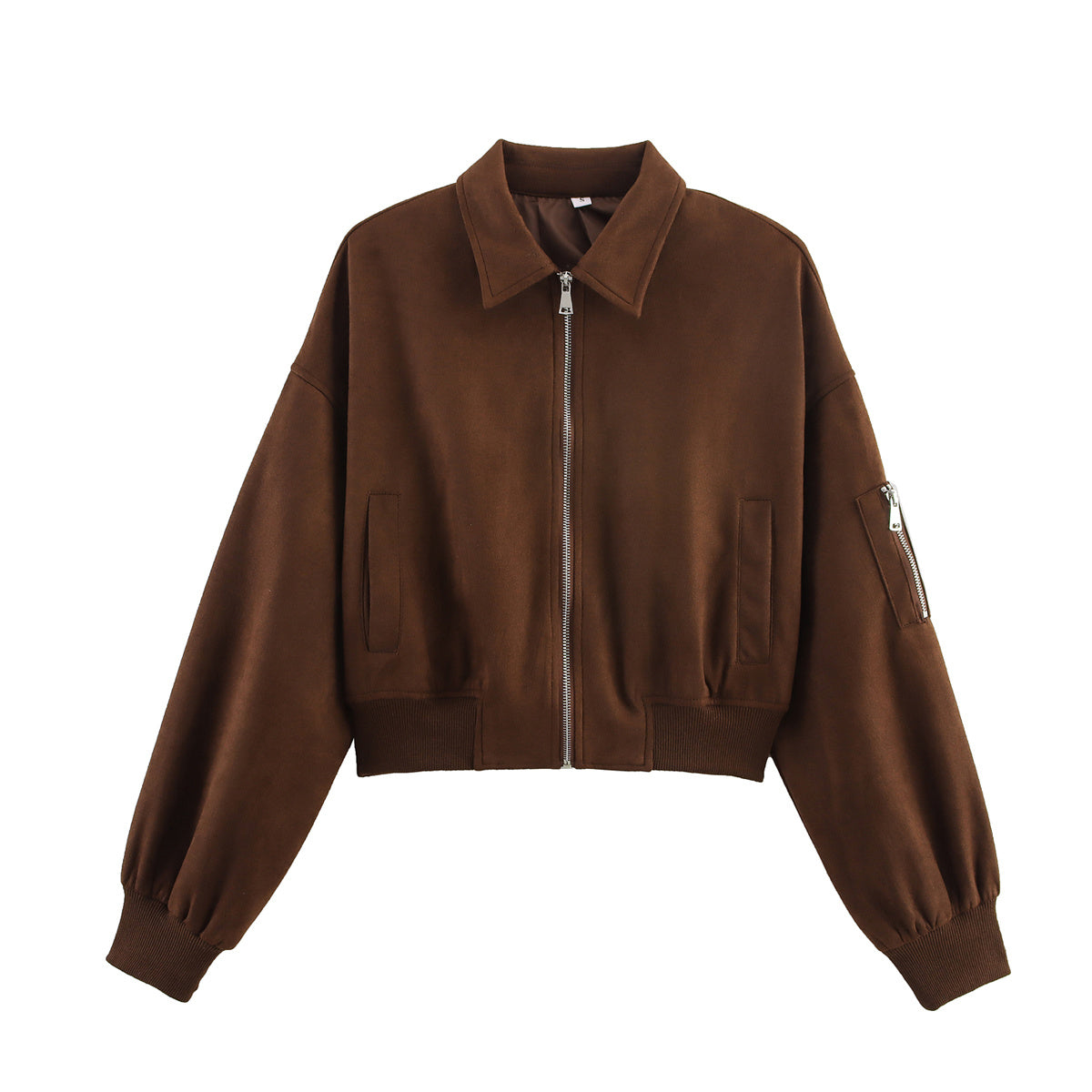 Women 2025 New Suede bomber jacket