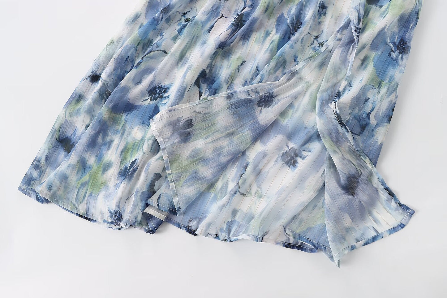 Women's Open Design Metallic Line Printed Dress