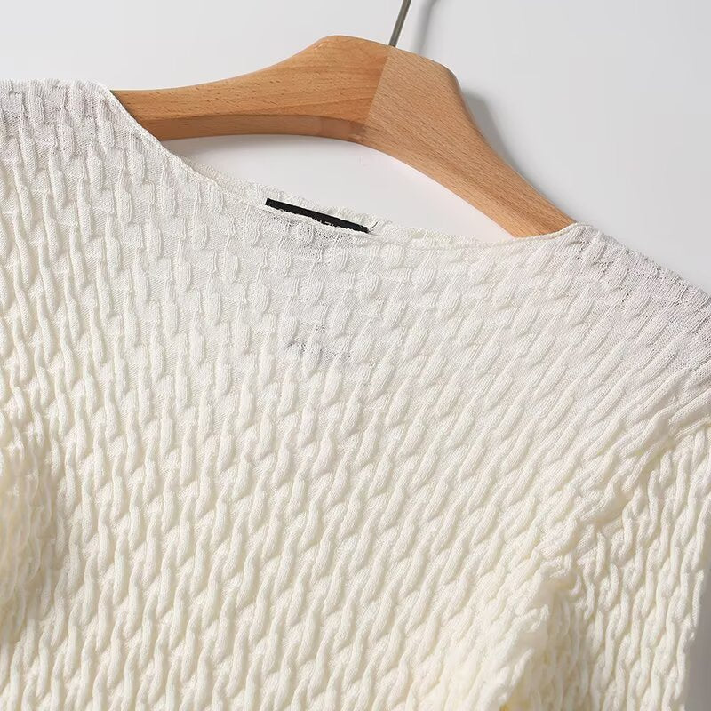 Women's slightly textured base knitted sweater