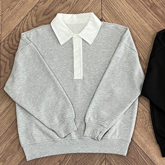 Women's New Shirt Collar Lapel Long Sleeve Sweater