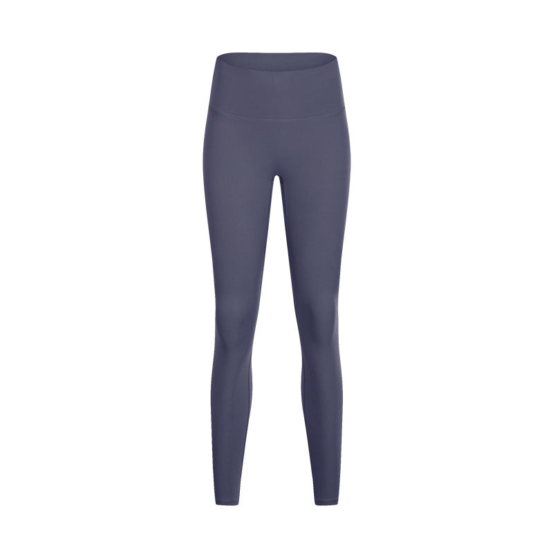 Yoga Women's New High-waist Hip-lifting Yoga Pants with No Embarrassing Lines, Nine-point Nude Yoga Pants for Women's Elastic Fitness Exercise.