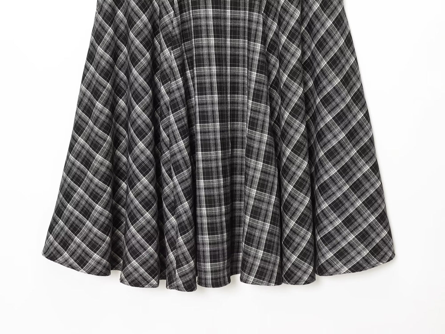 Women 2025 Winter New Loose plaid midi skirt