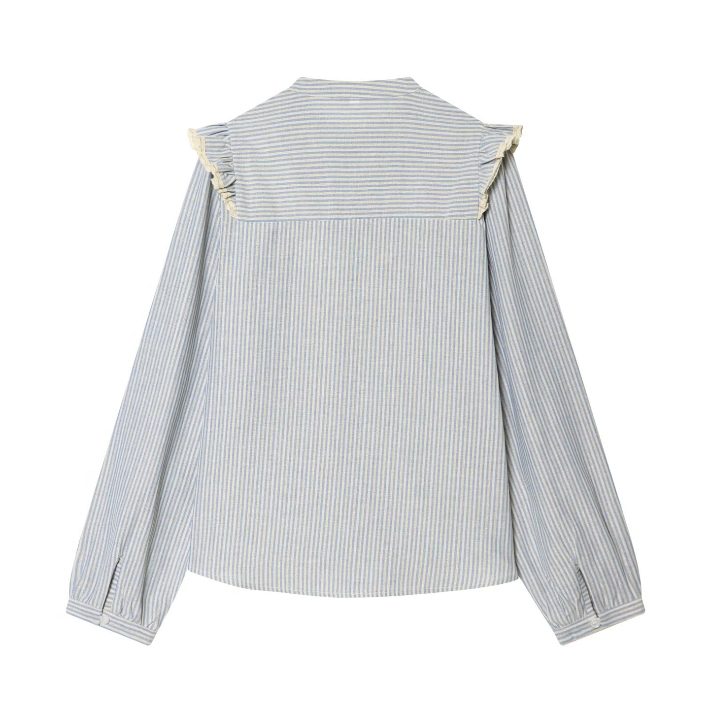 Women's metallic layered decorative striped shirt