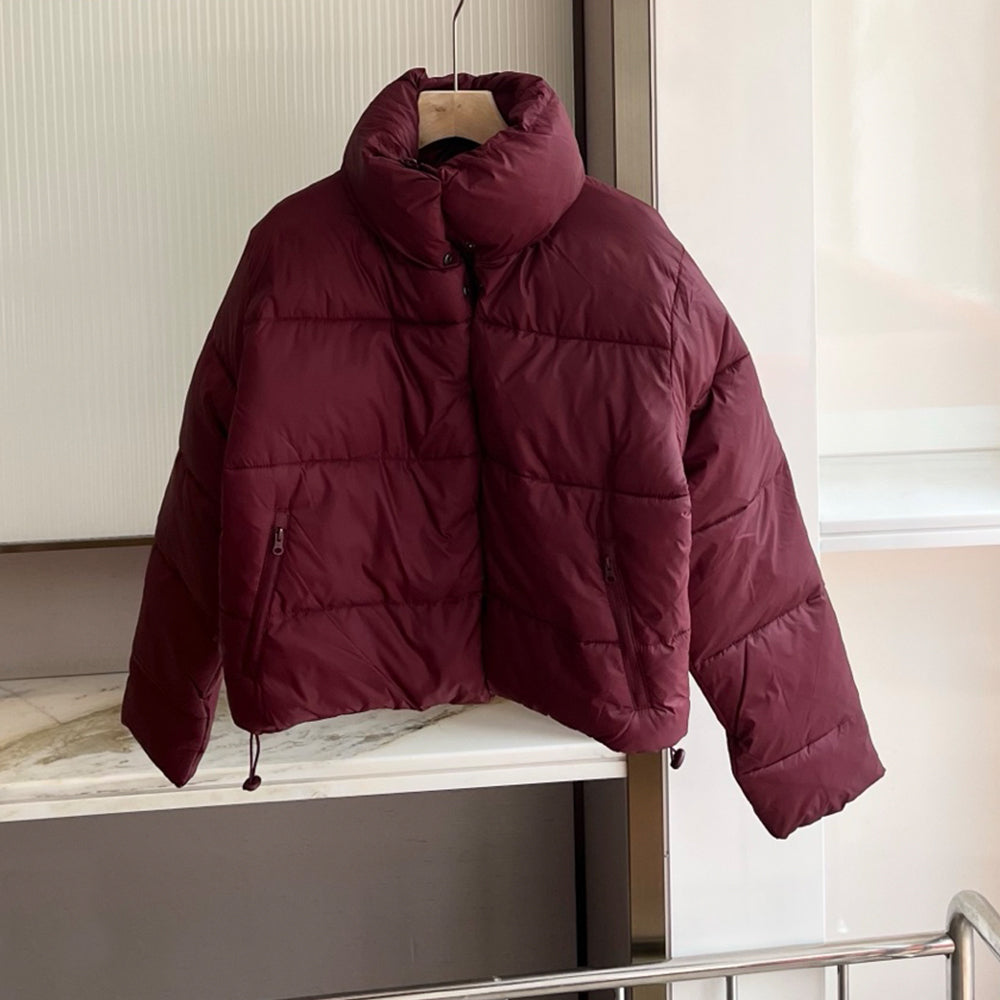 Women's new stand-up collar short puffs cotton-padded jacket