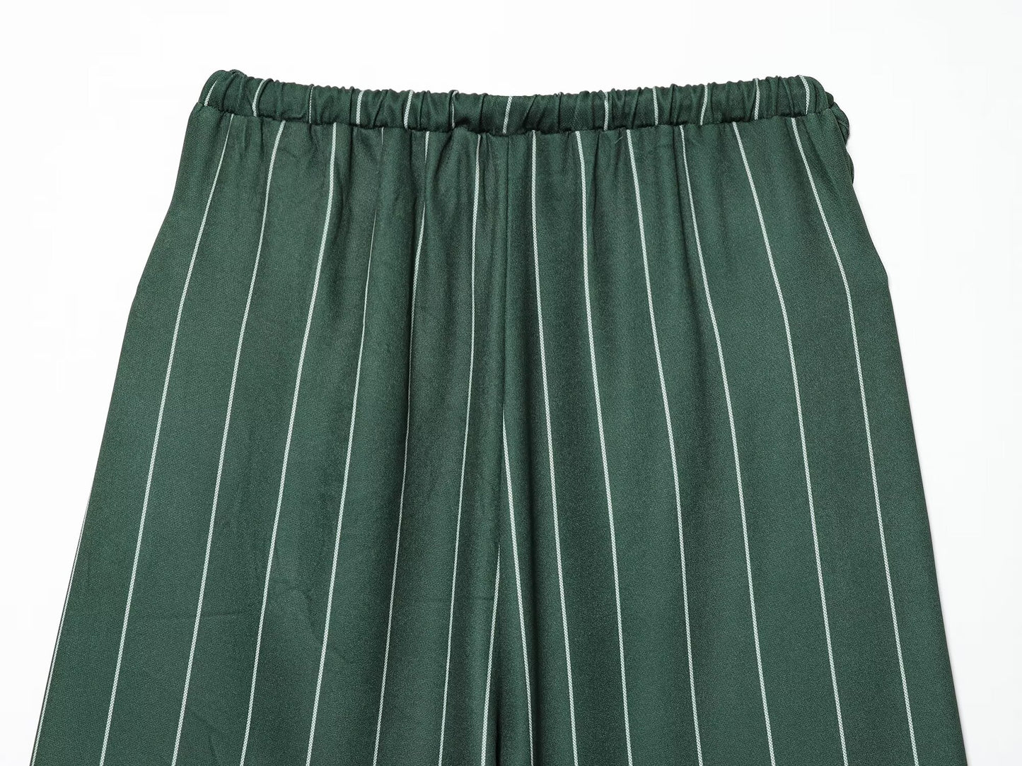 Women's loose linen blended striped pants