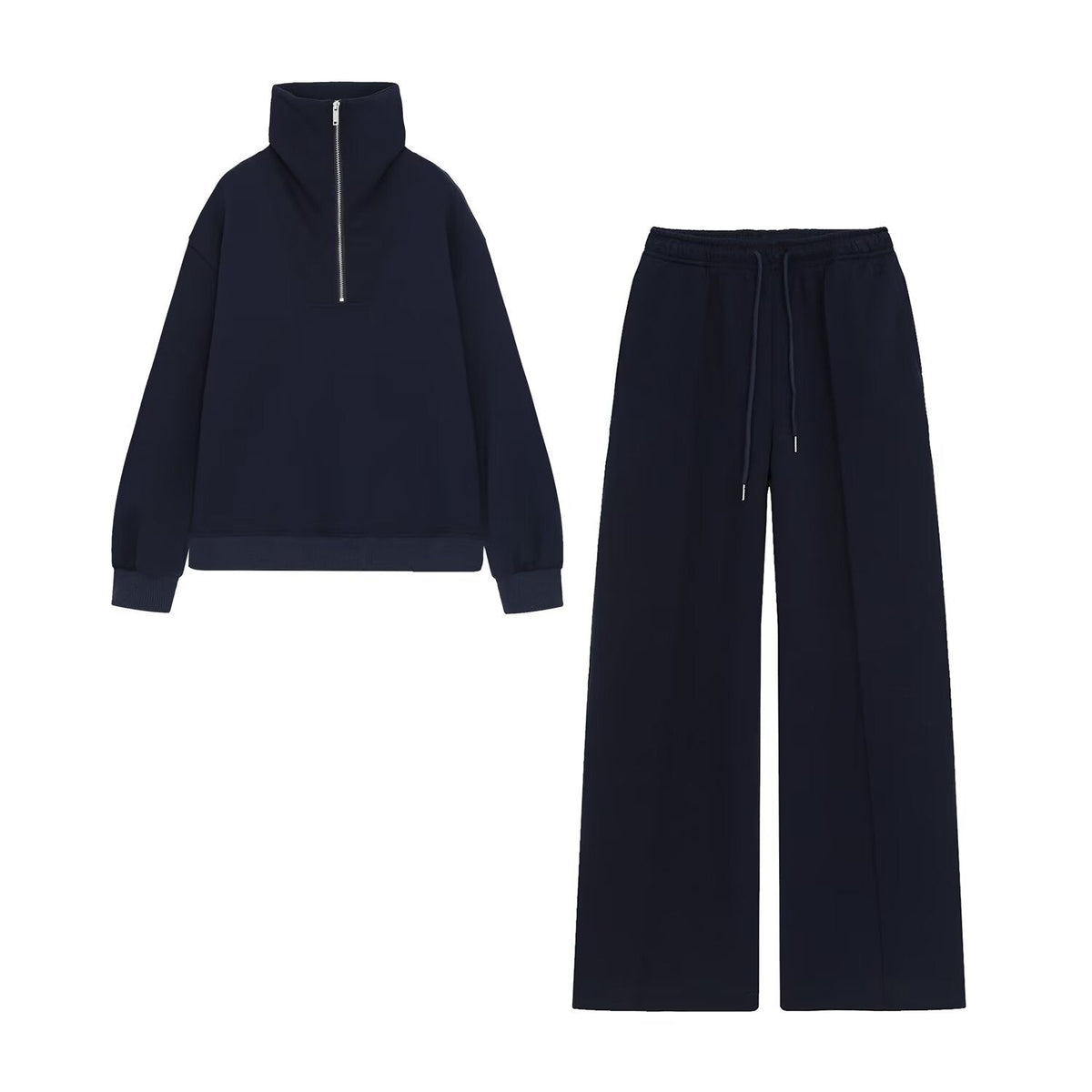 suit Women's 2 pieces zipper design comfortable casual sweatshirt +Pants