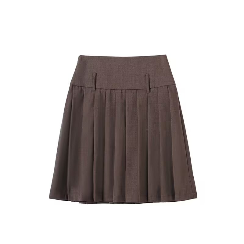 Women's college style casual pleated mini skirt