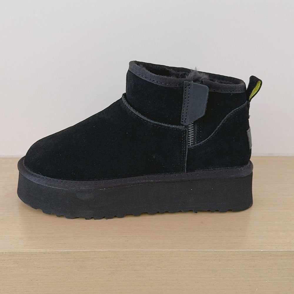 Women's platform zipper snow boots