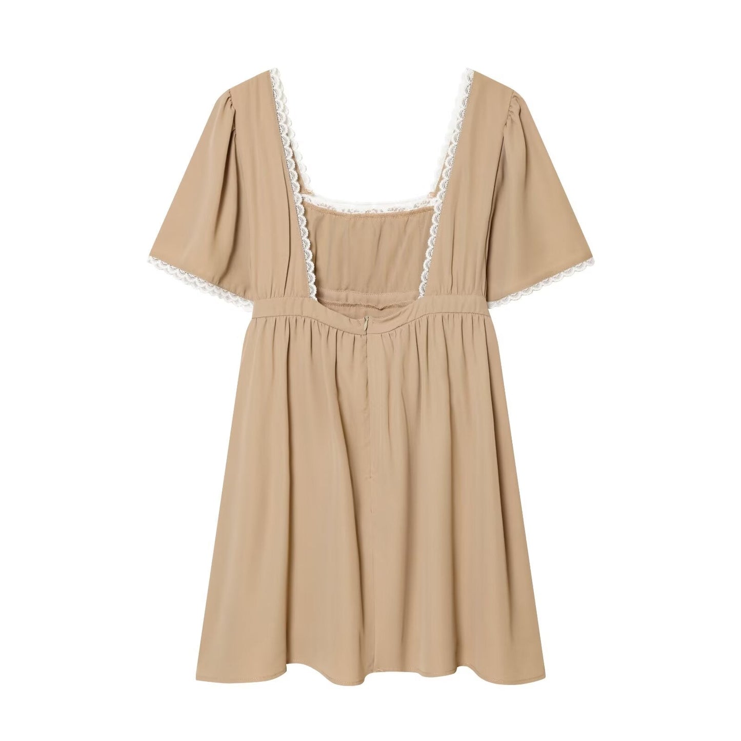 Women's short sleeved patchwork lace dress