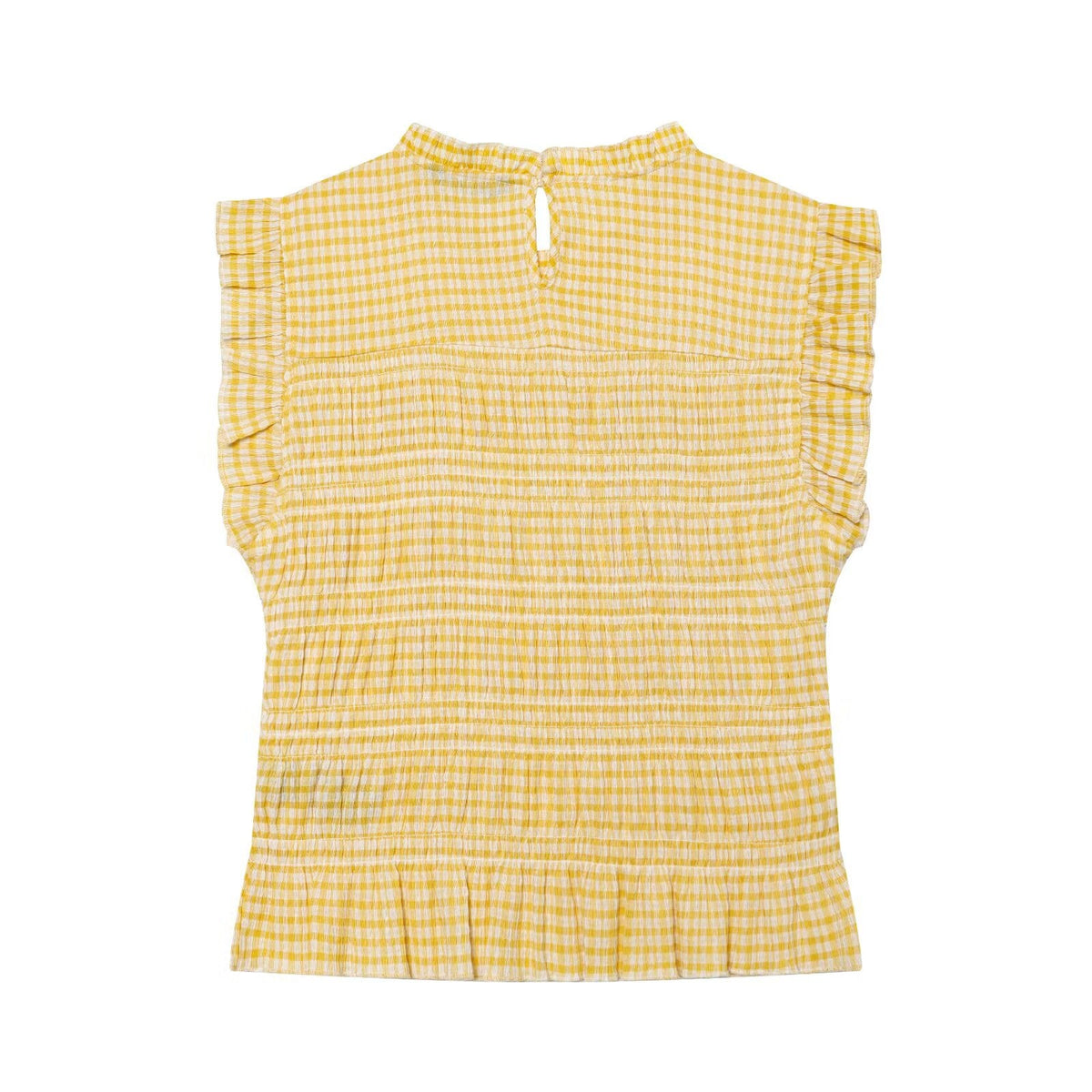 Women's short honeycomb plaid top