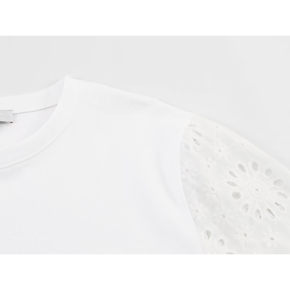 Women's Round-Neck Embroidered T-Shirt