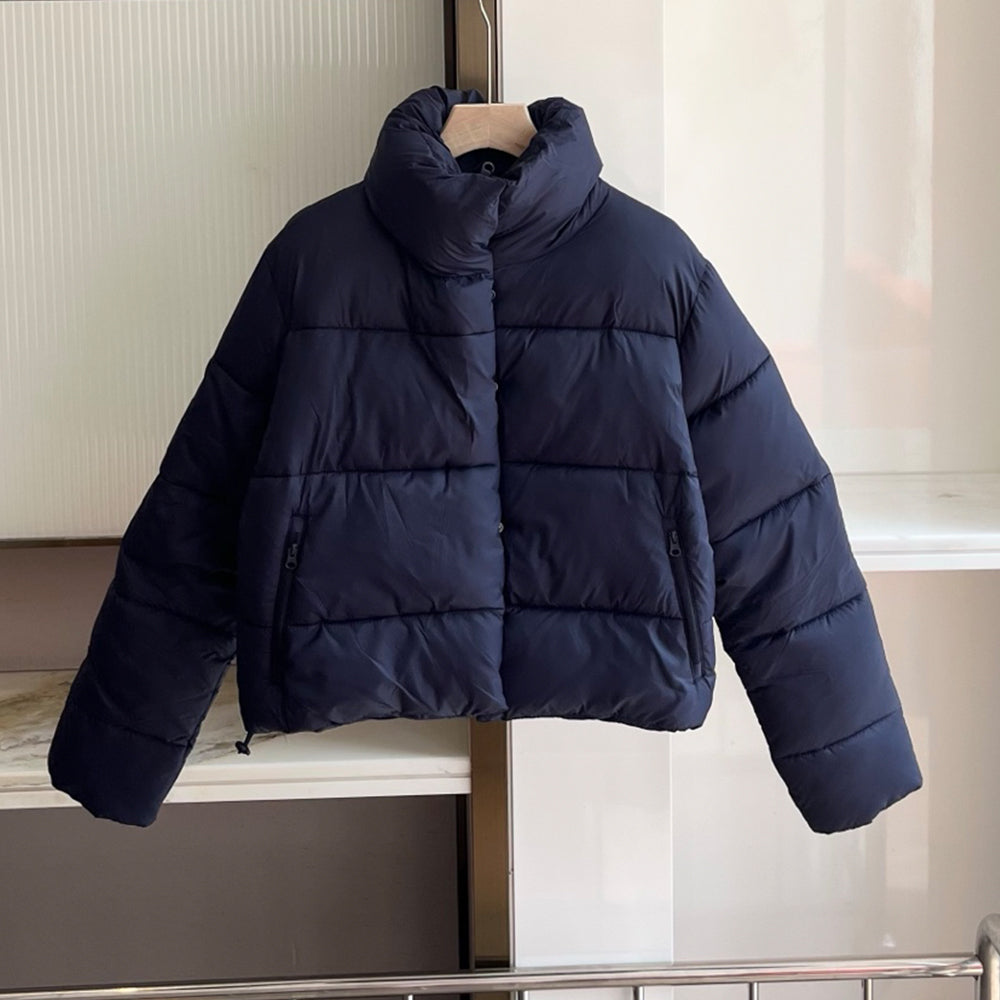 Women's new stand-up collar short puffs cotton-padded jacket