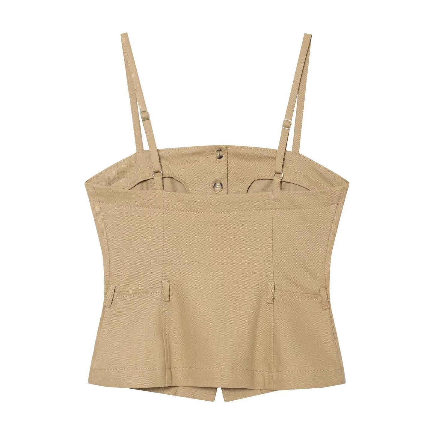 suit Women's 2 pieces backless denim suspender top+Jeans